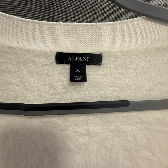 Alfani White Women's Hairy Eyelash cardigan - Picture 3 of 4